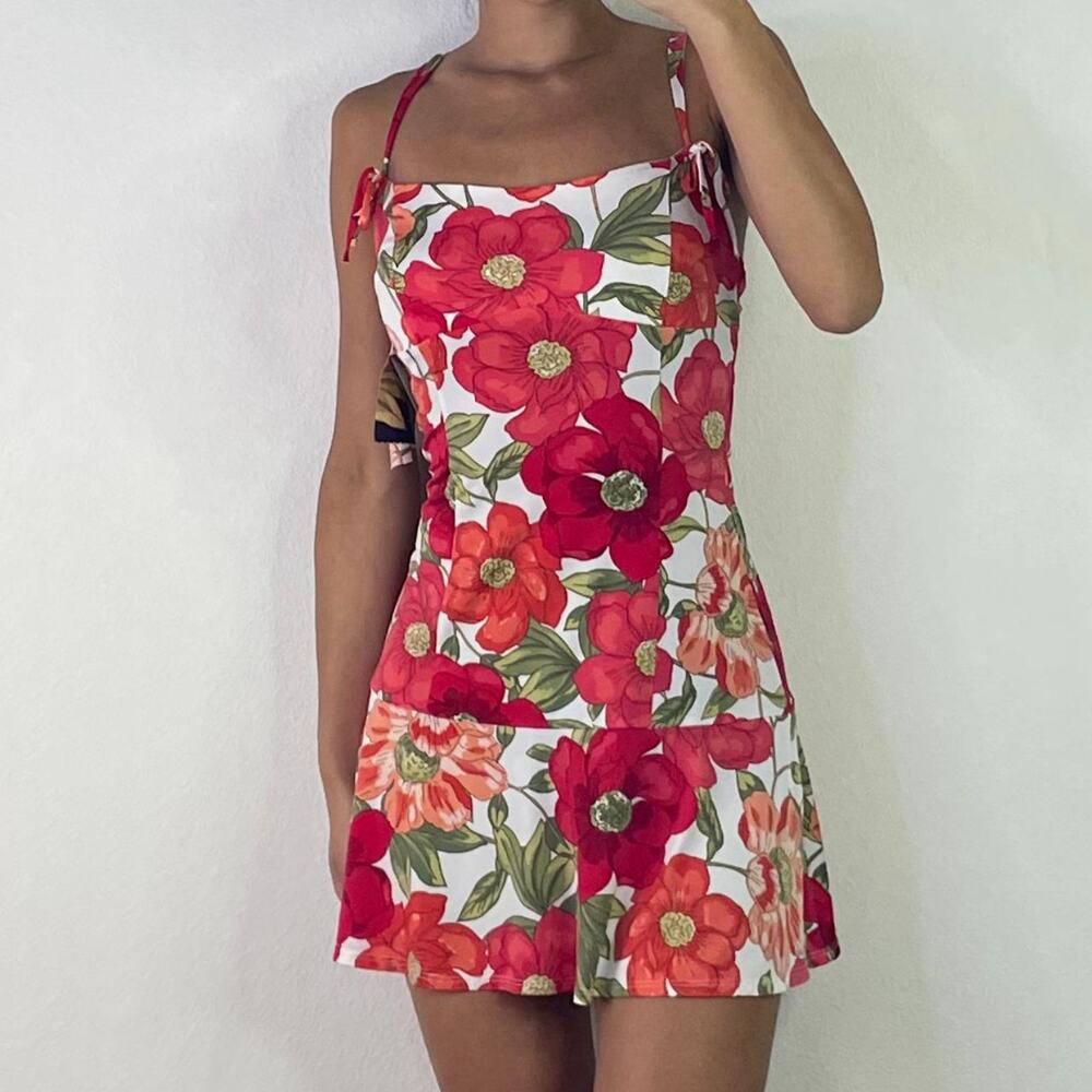 Red Multicolor Floral Dress